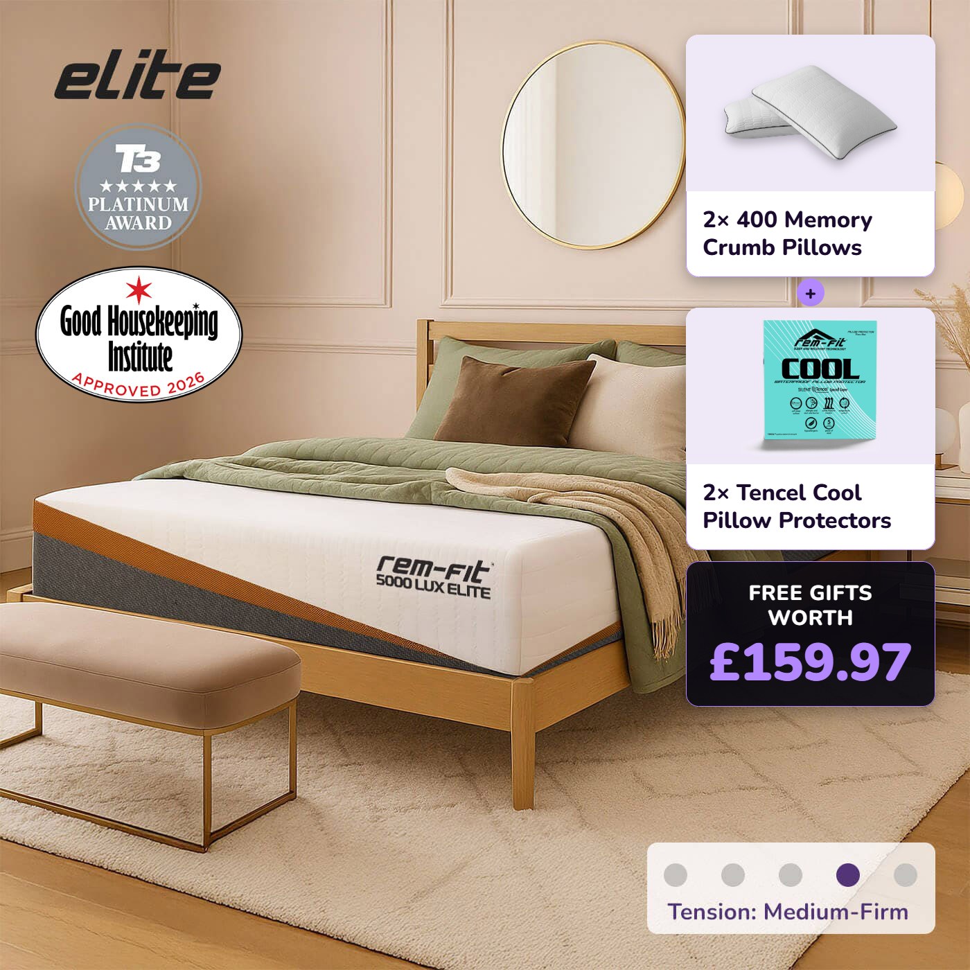 REM-Fit® 5000 Lux Elite Hybrid Mattress