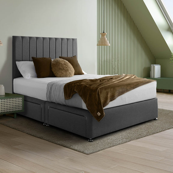 Padded Luxury Divan Bed & Modern Headboard