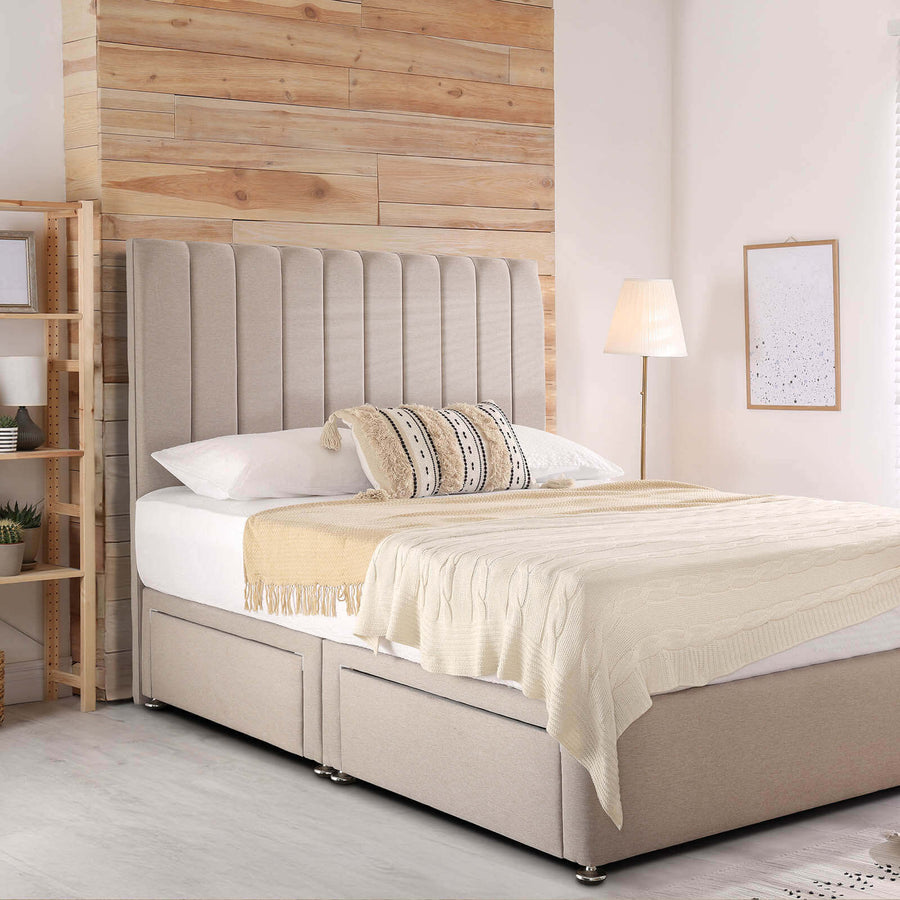 Padded Luxury Divan Bed & Modern Headboard