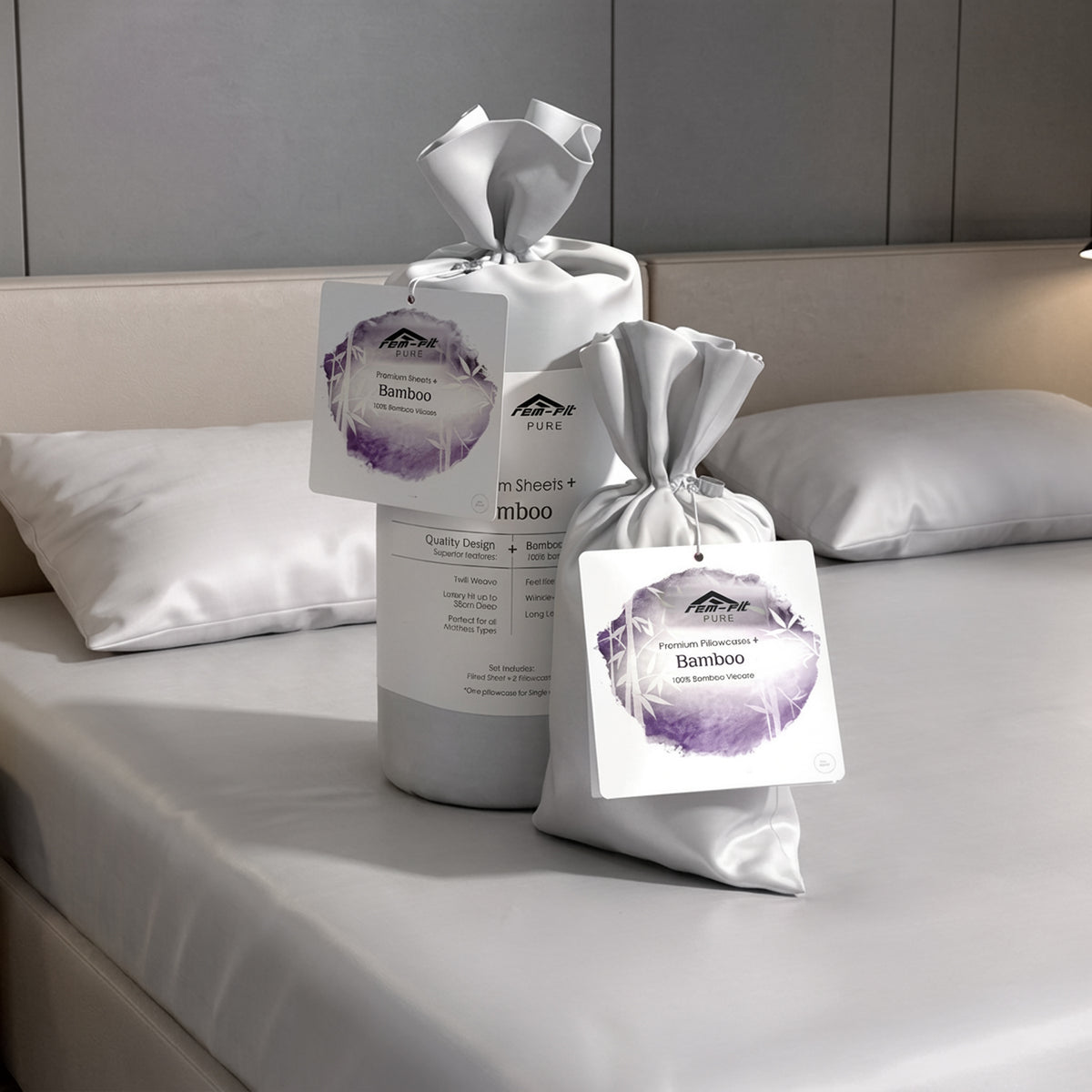 REM-Fit Luxury Pure Bamboo Bedding Set (Single £31.50 / Small Double £33.75 / Double £36