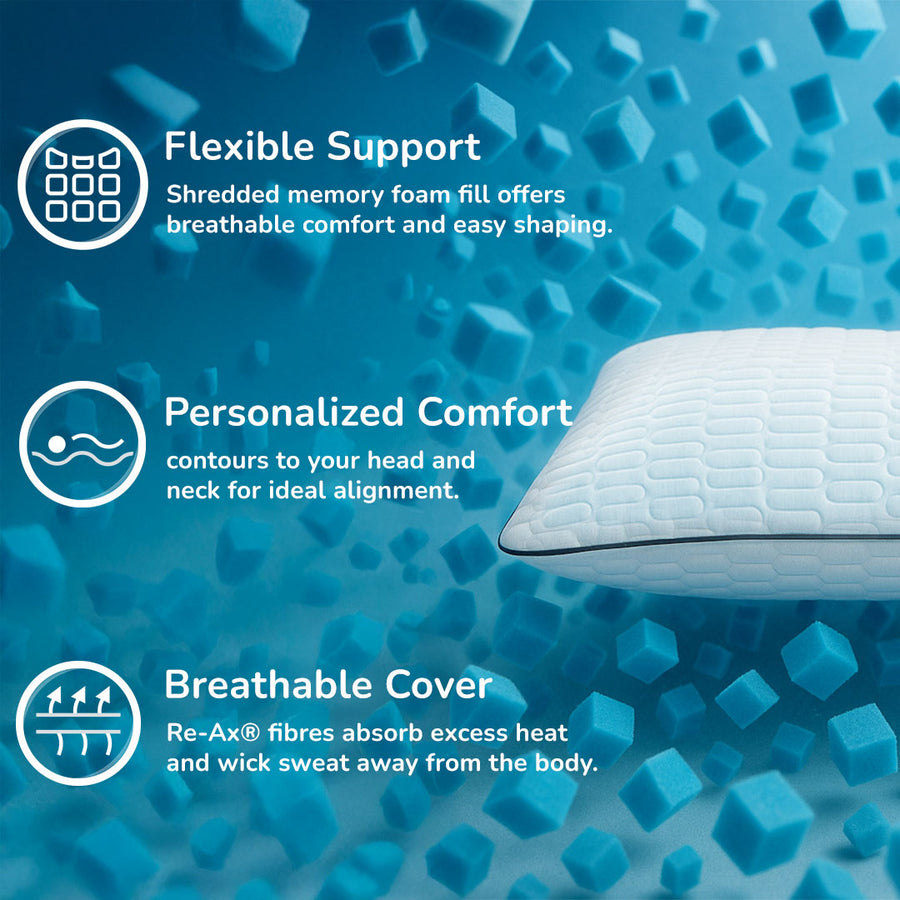 REM-Fit 400 Memory Foam Crumbed Pillow